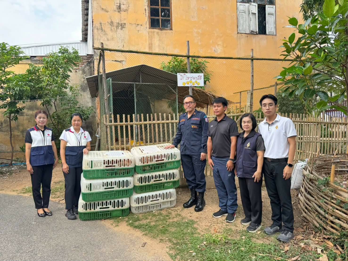 โรงเรียนบ้านโป่งแดงได้รับไก่พันธุ์ไข่ จากนายปิยพงศ์ ชูวงศ์ ผู้ว่าราชการจังหวัดลำพูน